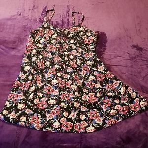 Pink and Blue Floral Torrid Skater Dress
